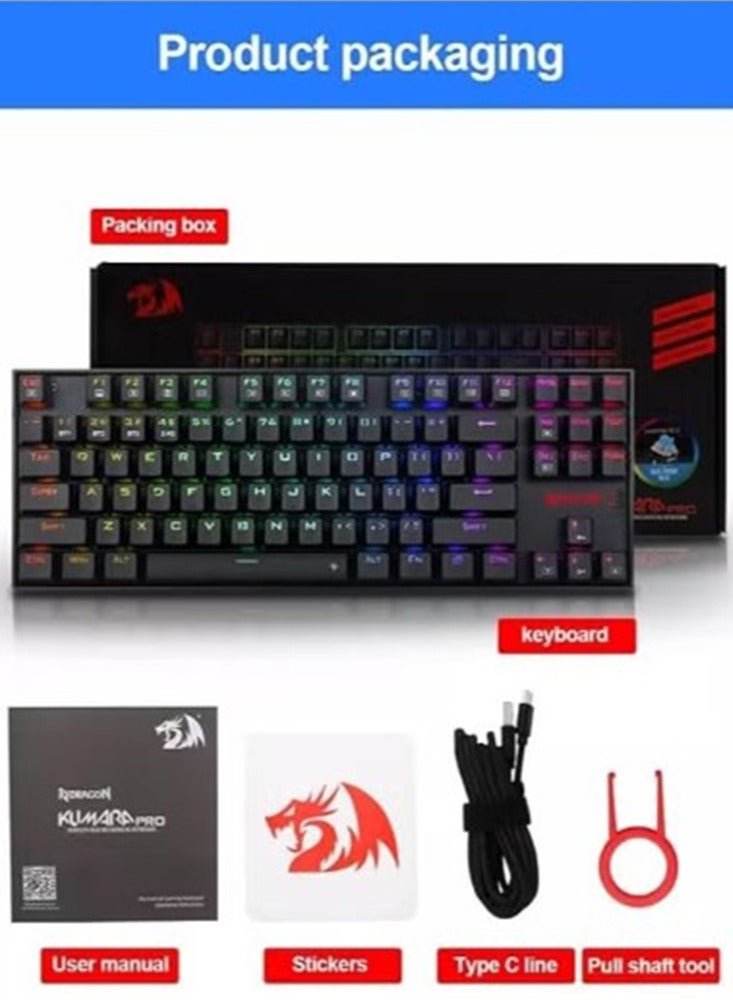 REDRAGON K552P-KBS KUMARA PRO RGB Wireless Gaming Mechanical Keyboard – Blue Switches, Dual Mode (Wireless 2.4GHz, Bluetooth & Wired), 18 RGB Modes, Hot-Swappable, USB-C - Image 4