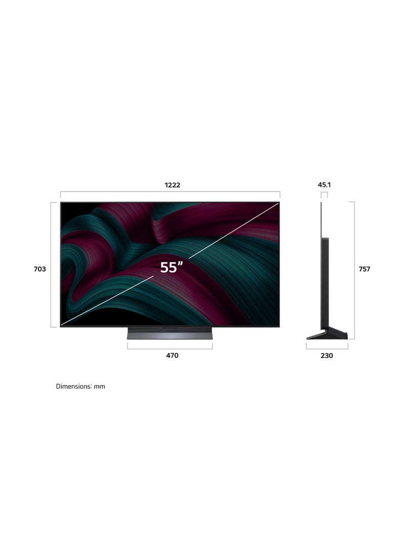 إل جي 55 Inch LG OLED EVO AI C5 4K 144Hz Smart TV AI Magic remote webOS25 2025 OLED55C56LA-AMAG black - Image 4