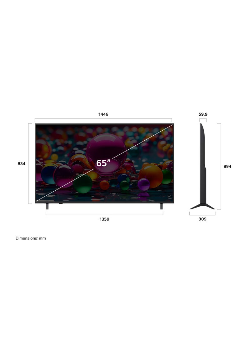 إل جي 65 inch LG UHD AI UA8500 4K Smart TV AI Magic remote HDR10 webOS25 2025 65UA85006LA-AMAE black  - Image 4