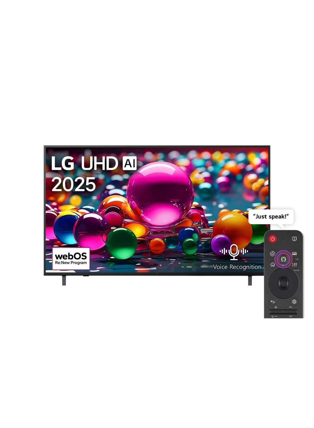 55 inch LG UHD AI UA8500 4K Smart TV AI Magic remote HDR10 webOS25 2025 55UA85006LA-AMAE black