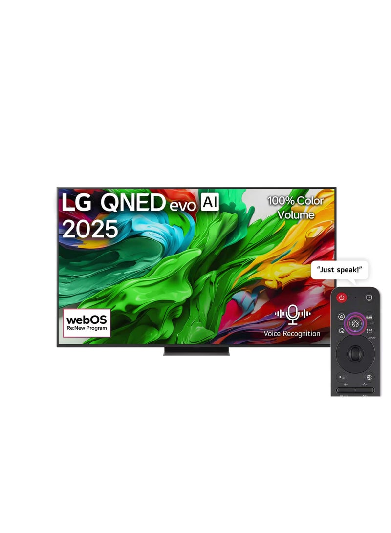 إل جي 75 inch LG Mini-LED QNED EVO AI QNED82 4K 144Hz Smart TV AI Magic remote  webOS25 2025 75QNED86A6A-AMAE black - Image 1