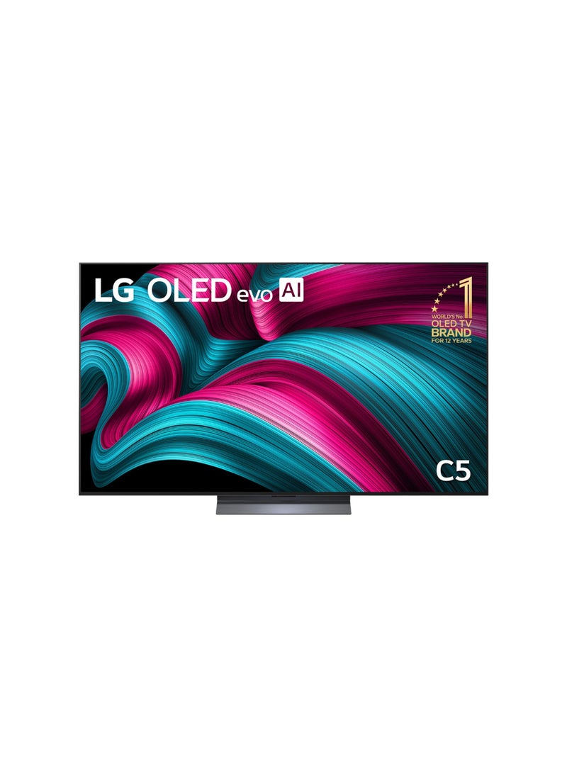 LG 65 Inch LG OLED EVO AI C5 4K 144Hz Smart TV AI Magic remote webOS25 2025 OLED65C56LA-AMAG black - Image 1
