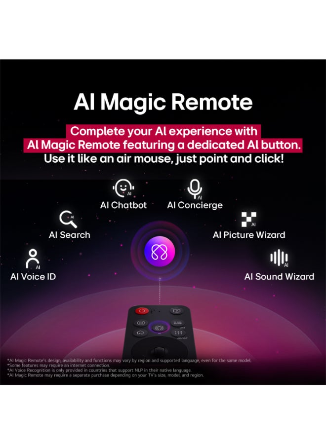 65 Inch LG OLED EVO AI C5 4K 144Hz Smart TV AI Magic remote webOS25 2025 OLED65C56LA-AMAG Black image 7