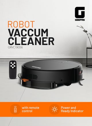 Robotic Vacuum Cleaner with Smart Navigation, 4 Cleaning Modes, Remote Control, Auto Recharge, Anti-Drop Sensors & External Water Tank 12 W GRVC19056 Black - pnsku/N70180116V/45/_/1750663462/aff940fe-a02b-4ca4-a74d-8efc4ba5fae4