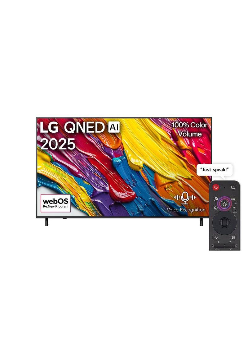إل جي 86 inch LG QNED AI QNED82 4K Smart TV AI Magic remote HDR10 webOS25 2025 86QNED82A6A-AMAG black - Image 1