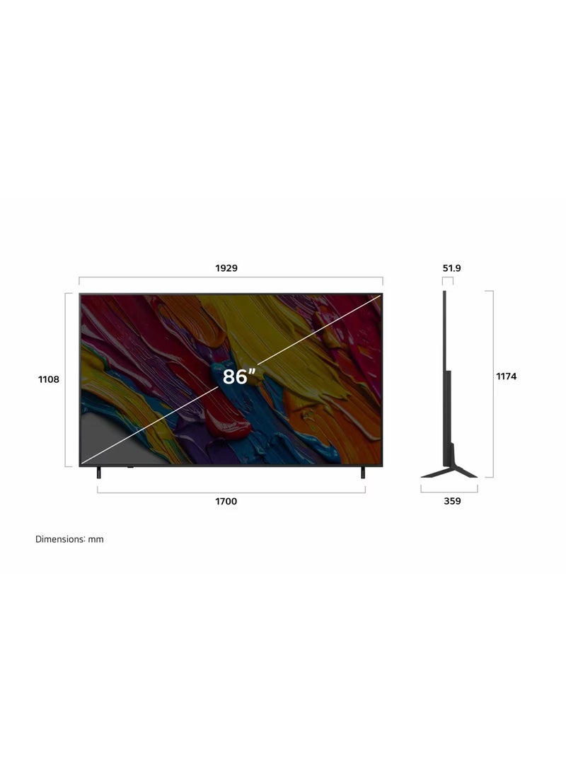 إل جي 86 inch LG QNED AI QNED82 4K Smart TV AI Magic remote HDR10 webOS25 2025 86QNED82A6A-AMAG black - Image 4