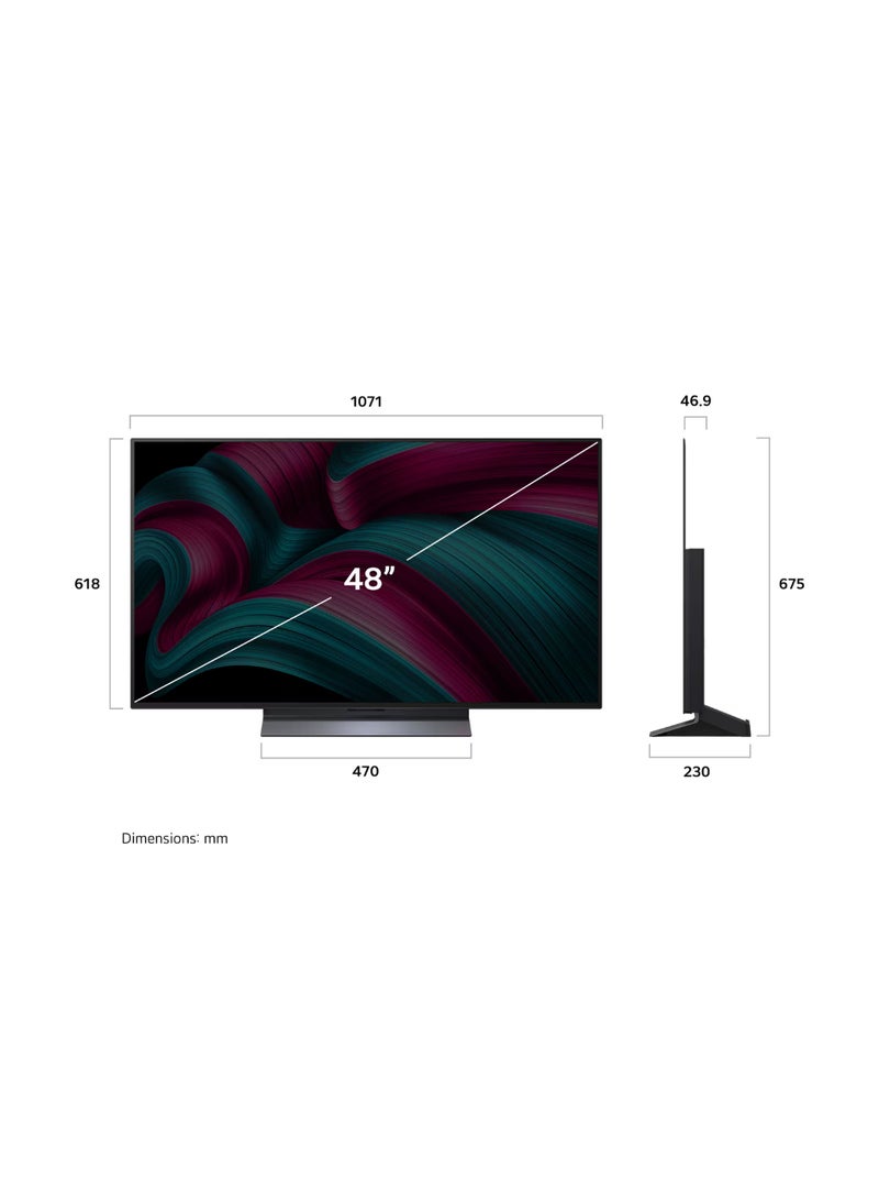 LG 48 Inch LG OLED EVO AI C5 4K 144Hz Smart TV AI Magic remote webOS25 2025 OLED48C56LA-AMAG black - Image 3