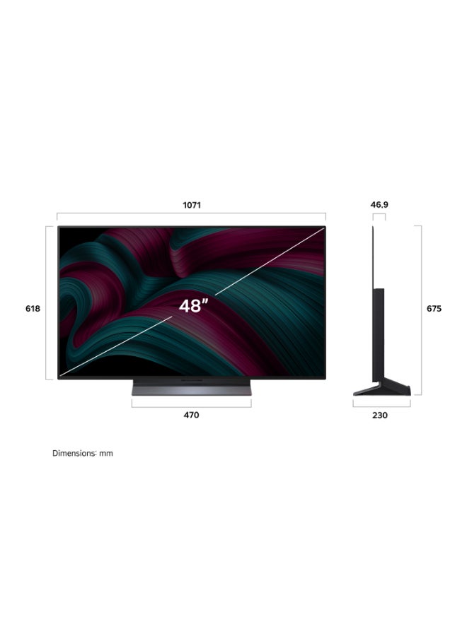 LG 48 Inch LG OLED EVO AI C5 4K 144Hz Smart TV AI Magic remote webOS25 2025 OLED48C56LA-AMAG black - Image 2