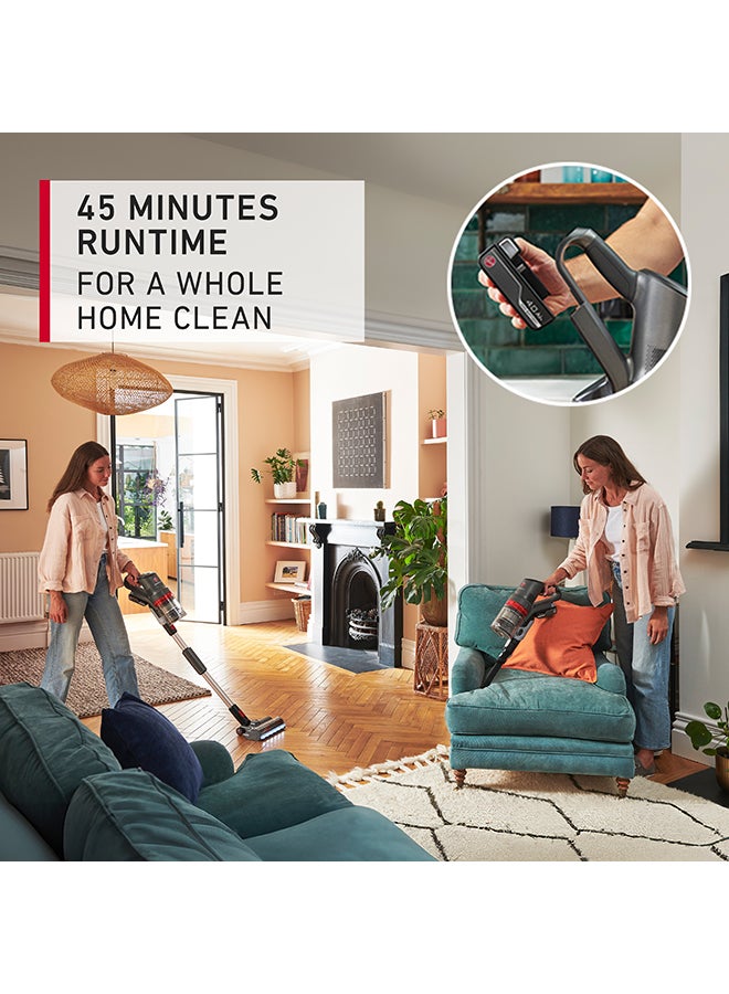 هوفر Home Pro Cordless Stick Vacuum CLSV-HPMS, for Powerful, Easy and Whole Home Cleaning, FlexiClean Pole to Tight Spaces - 5 W CLSV-HPMS Graphite & Red  - Image 5