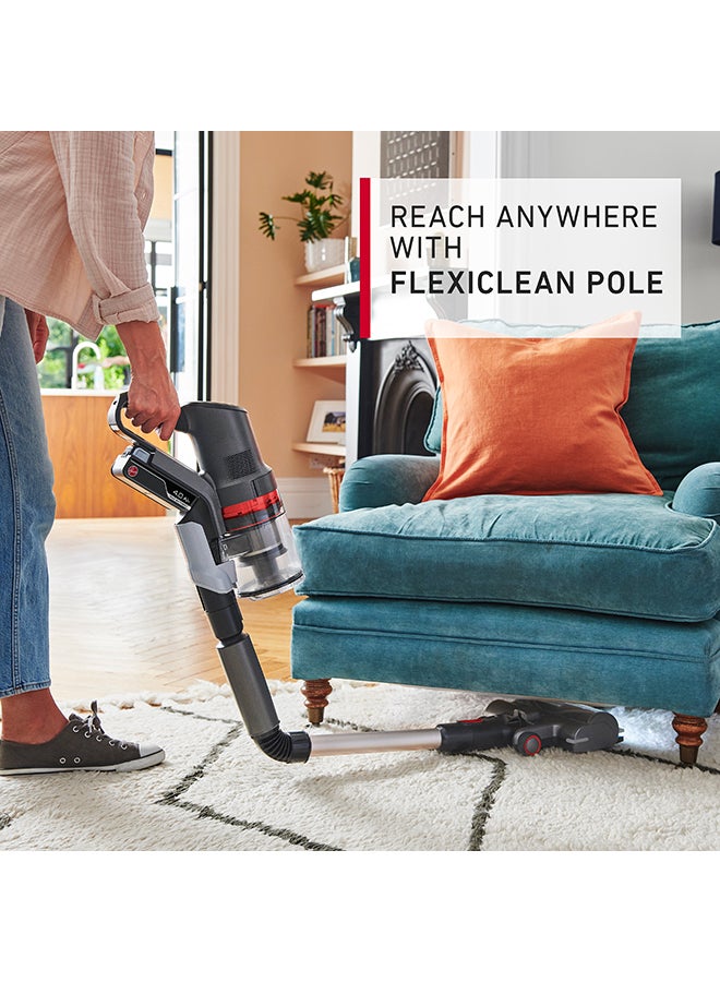 هوفر Home Pro Cordless Stick Vacuum CLSV-HPMS, for Powerful, Easy and Whole Home Cleaning, FlexiClean Pole to Tight Spaces - 5 W CLSV-HPMS Graphite & Red  - Image 4