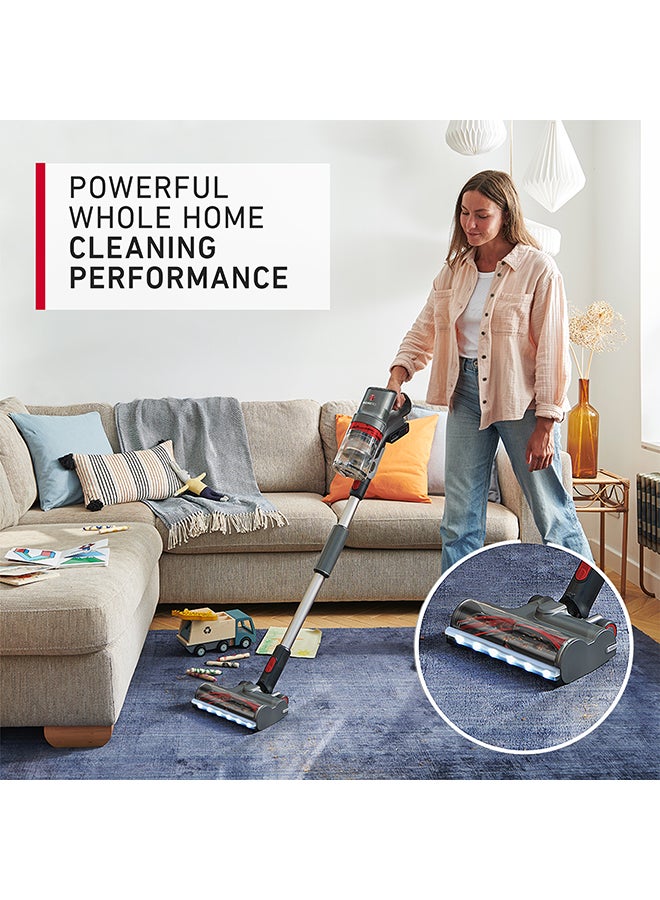 هوفر Home Pro Cordless Stick Vacuum CLSV-HPMS, for Powerful, Easy and Whole Home Cleaning, FlexiClean Pole to Tight Spaces - 5 W CLSV-HPMS Graphite & Red  - Image 2
