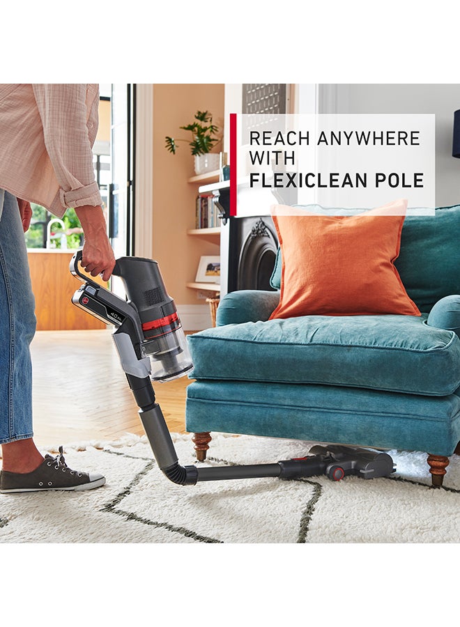 هوفر Home Pro Plus Cordless Stick Vacuum CLSV-HPMA, for Powerful, Easy and Whole Home Cleaning, FlexiClean Pole to Tight Spaces - 5 W CLSV-HPMA Graphite & Red  - Image 4