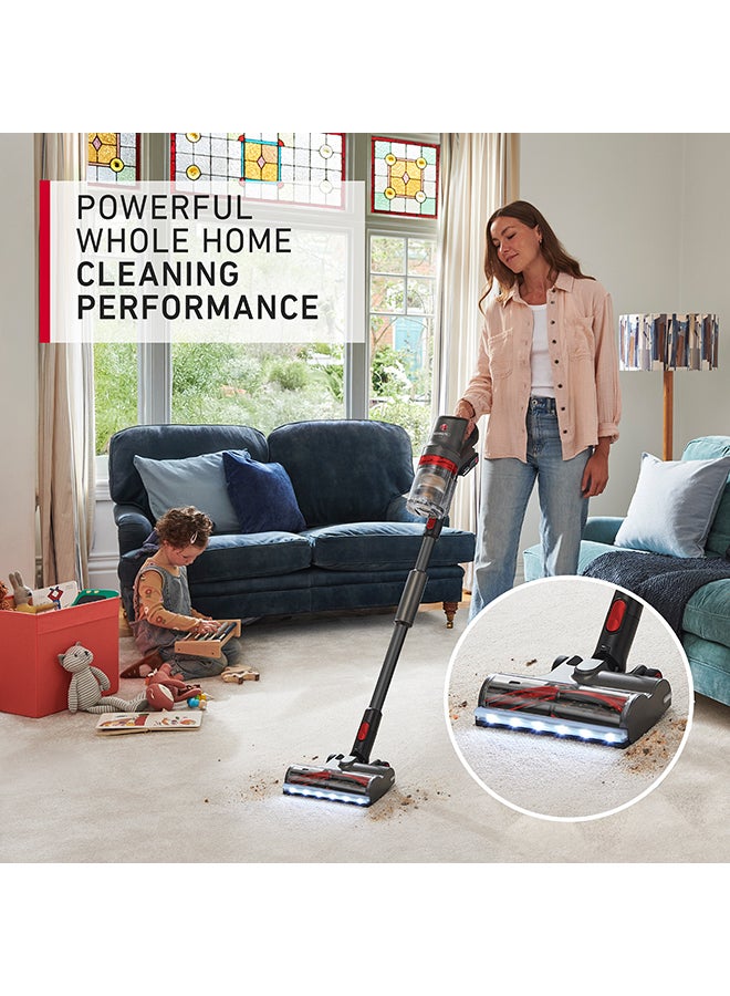 هوفر Home Pro Plus Cordless Stick Vacuum CLSV-HPMA, for Powerful, Easy and Whole Home Cleaning, FlexiClean Pole to Tight Spaces - 5 W CLSV-HPMA Graphite & Red  - Image 2