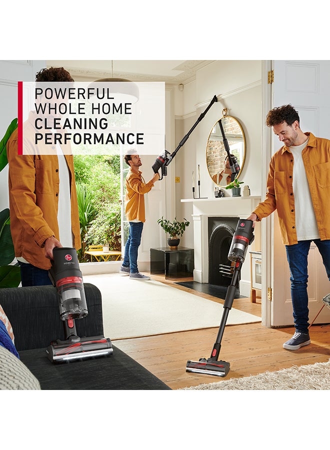 هوفر Home Pro Detect  Cordless Stick Vacuum CLSV-HPMT, for Powerful, Easy and Whole Home Cleaning,with Debris Detect for Deep Cleaning - 5 W CLSV-HPMT Graphite & Red  - Image 4