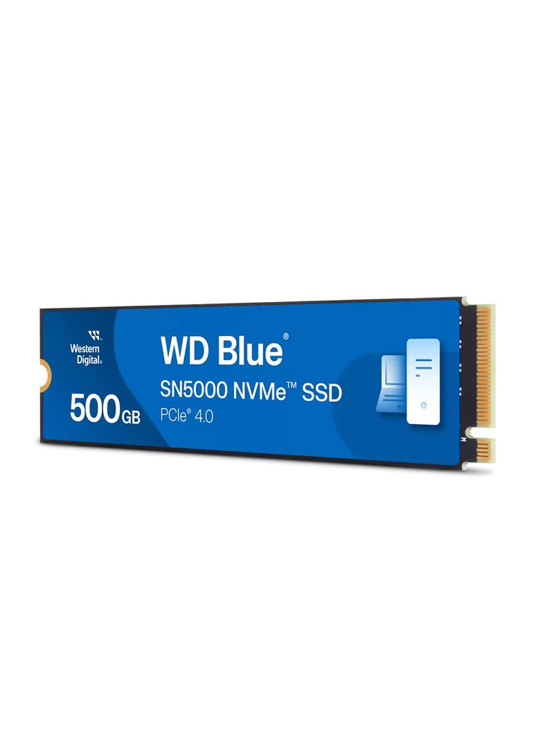 Sandisk WD Blue SN5000 500GB NVMe SSD, PCIe Gen4 x4 M.2 2280, Up to 5000MB/s Read, 4000MB/s Write, 770K IOPS, DRAM-less HMB, 300TBW Endurance, Internal Solid State Drive for Gaming, Content Creation, Laptops & Desktops | WDS500G4B0E 500 GB  - Image 2