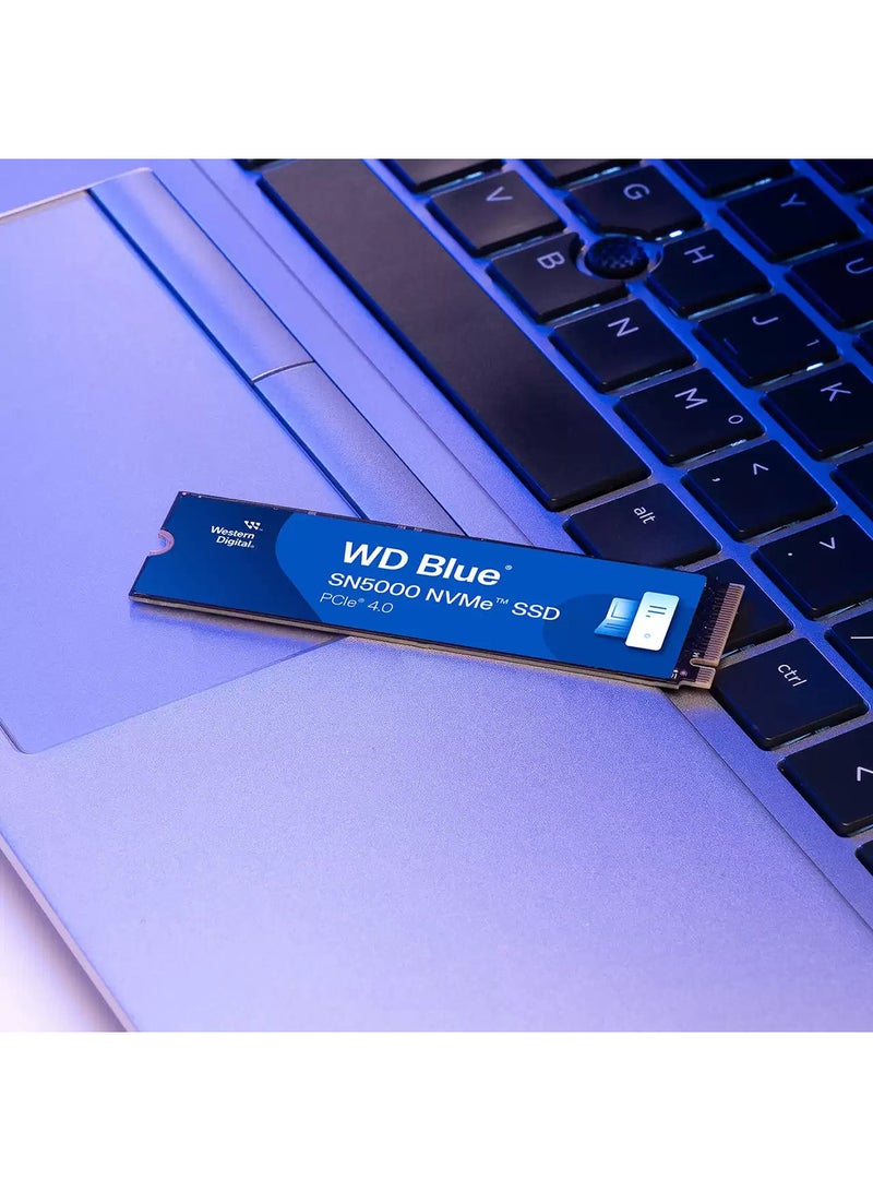 Sandisk WD Blue SN5000 500GB NVMe SSD, PCIe Gen4 x4 M.2 2280, Up to 5000MB/s Read, 4000MB/s Write, 770K IOPS, DRAM-less HMB, 300TBW Endurance, Internal Solid State Drive for Gaming, Content Creation, Laptops & Desktops | WDS500G4B0E 500 GB  - Image 4