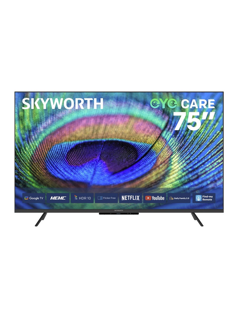 Skyworth 75 UHD 4K LED TV (Google TV) 60Hz 75G6500H Black  - Image 1
