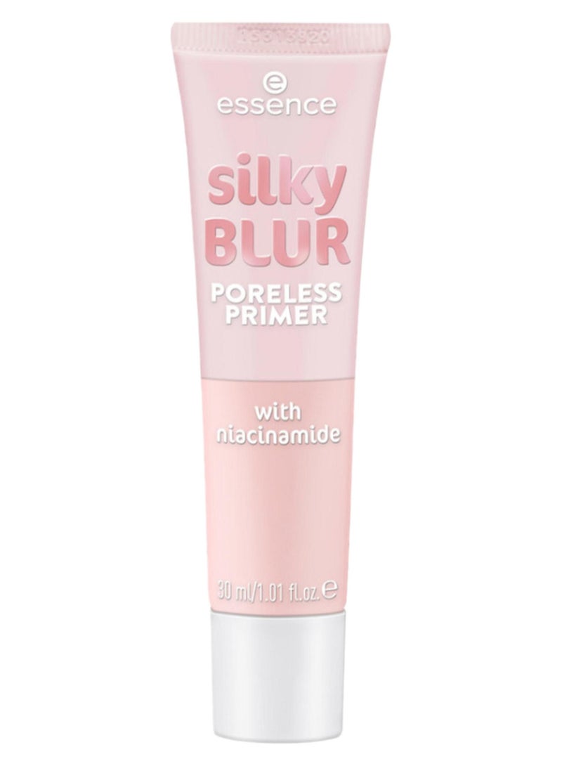 Essence Silky Blur Poreless Primer | Enriched with 5% Niacinamide | Smooth Complexion | Vegan & Cruelty Free | Lightweight Formula for All Skin Types | 30 ml Beige - Image 1