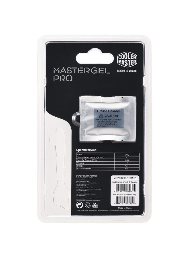 COOLER MASTER Cooler Master MasterGel Pro Thermal Paste "High Performance, Grey Edition, 1.5ml" MGY-OSSG-N15M-R1, MasterGel Pro Hardware Platform (8W/mK) - Image 2