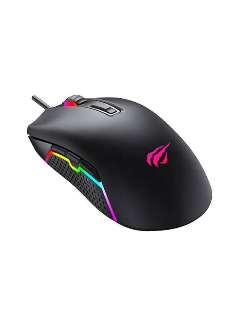 havit Havit MS1010 Ergonomico Gamer Raton De Juego Backlit Wired Rgb Gaming, DPI Switching Function: Adjust cursor resolution on the-fly with the DPI toggle button,1200-1800-2400-3600 DPI.  - Image 2