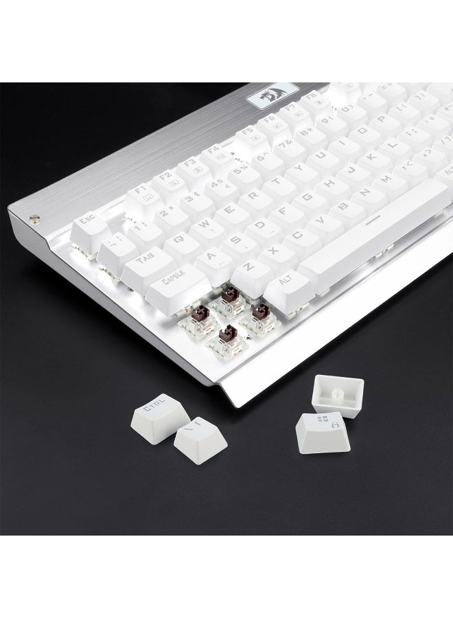 KG010-KN Wired Mechanical Gaming Keyboard , 100% Anti- Ghosting Multiple Keys Can be Pressed Simultaneously , 9 LED Backlit Effects ,Doule-Shot Injection Keycaps with razor sharp lighting and durability against scratching and prolonged use , Compact Mechanical Keyboard Dedicated Arrow Keys, for PC and laptop use in home and office - Brown Switch