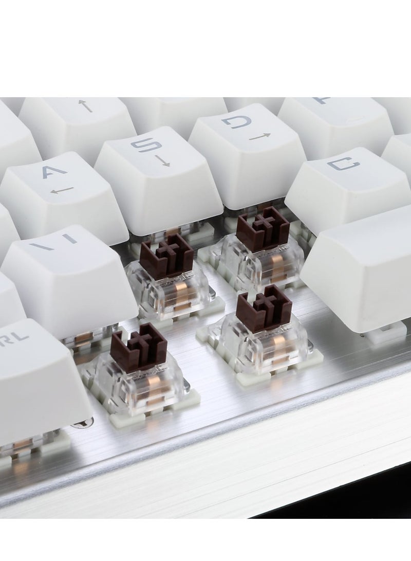 KG010-KN Wired Mechanical Gaming Keyboard , 100% Anti- Ghosting Multiple Keys Can be Pressed Simultaneously , 9 LED Backlit Effects ,Doule-Shot Injection Keycaps with razor sharp lighting and durability against scratching and prolonged use , Compact Mechanical Keyboard Dedicated Arrow Keys, for PC and laptop use in home and office - Brown Switch