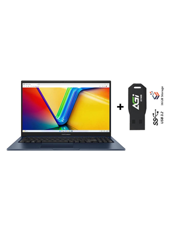 ASUS Vivobook X1504VA-NJ093 (Upgraded Version) Laptop With 15.6-Inch Full HD Display, Core i7-1355U Processor/16GB RAM/512GB SSD/Intel UHD Graphics/Windows 11+AGI FLASH English/Arabic Electric Blue - Image 1