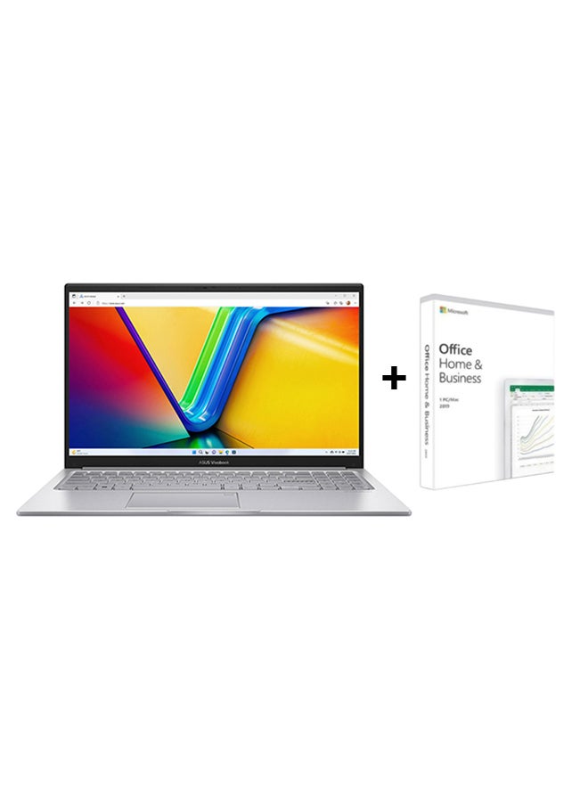 ASUS Vivobook 15  (Upgraded Version) Laptop With 15.6 Inch Full HD (1920x1080) Display LED, Core i7-1355U Processor/16GB RAM DDR4/512GB SSD/Intel Iris XE Graphics/Windows 11+WITH OFFICE 2019 English/Arabic Cool Silver  - Image 1