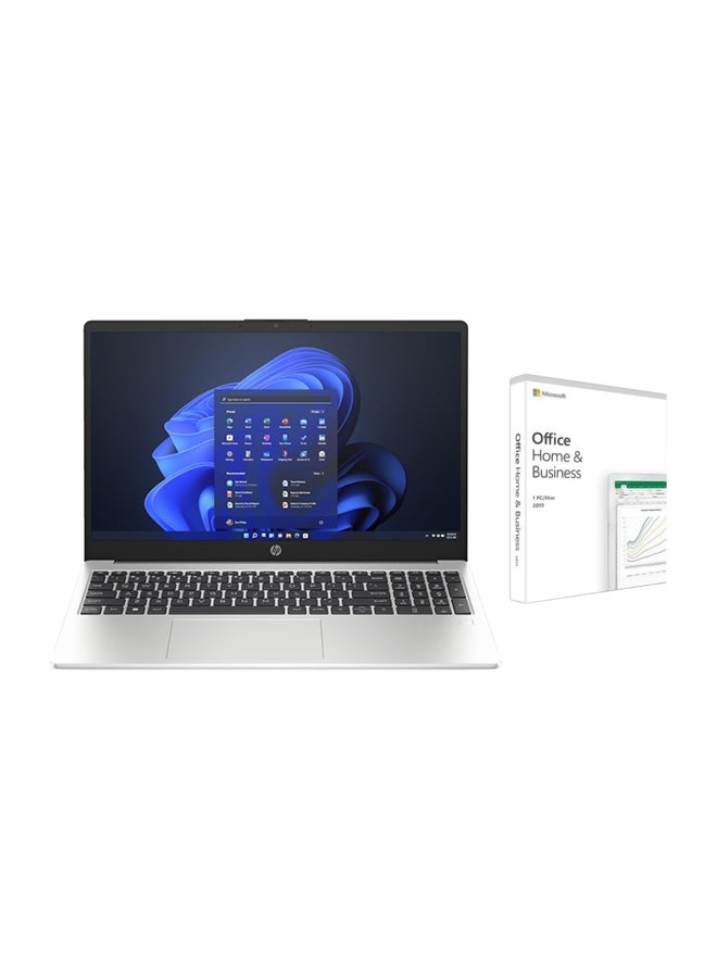 HP 255 G10 (Upgraded Version) Laptop With 15.6 Inch Full HD (1920X1080) Display, AMD Ryzen 5-7530U Processor/16GB RAM DDR4/512GB SSD/Windows 11 Pro/AMD Radeon Graphics +OFFICE 2019 English/Arabic Turbo Silver  - Image 1