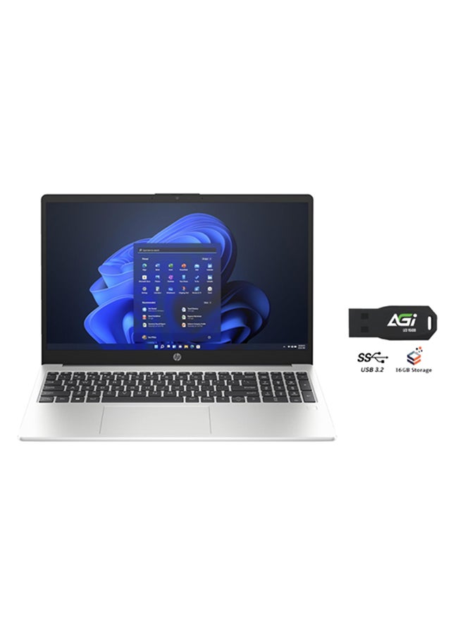 HP 255 G10 (Upgraded Version) Laptop With 15.6 Inch Full HD (1920X1080) Display, AMD Ryzen 5-7530U Processor/16GB RAM DDR4/512GB SSD/Windows 11 Pro/AMD Radeon Graphics+AGI FLASH English/Arabic Turbo Silver  - Image 1