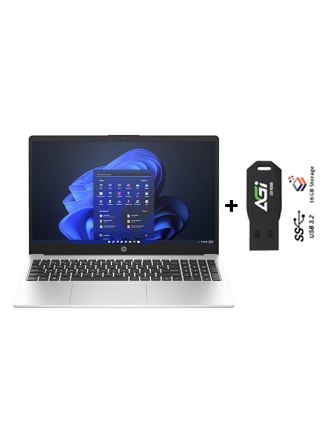HP 255 G10 (Upgraded Version) Laptop With 15.6 Inch Full HD (1920X1080) Display, AMD Ryzen 5-7530U Processor/16GB RAM DDR4/512GB SSD/Windows 11 Pro/AMD Radeon Graphics+AGI FLASH English/Arabic Turbo Silver  - Image 1