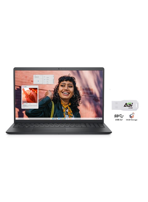 2024 Inspiron 3530 Think & Light (Upgraded Version) Laptop With 15.6-Inch Full HD (1920x1080) Display, Core i5-1334U Processor/16GB RAM DDR4/1TB SSD/Intel UHD Graphics/Windows 11+AGI FLASH English/Arabic Crabon Black