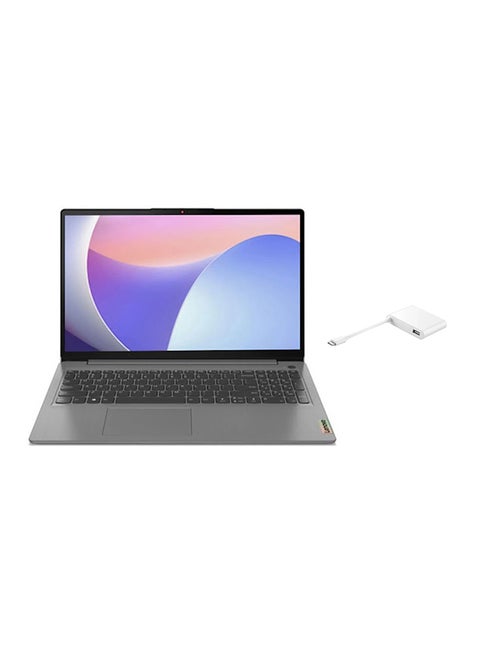 IdeaPad Slim 3 15IRH8 (Upgraded Version) Laptop With 15.6-Inch Full HD(1920X1080) Display, Core i5-13420H Processor/16GB RAM DDR5/512GB SSD/Intel UHD Graphics/Windows 11+HDMI to USB Adapters English/Arabic Arctic Grey