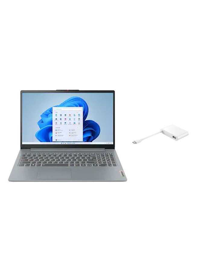 Lenovo IdeaPad Slim3 (Upgraded Version) Laptop With 15.6 Inch Full HD(1920x1080) Display, Core i7-13620H Processor/16GB DDR5/1TB SSD/Intel UHD Graphics/Windows 11+HDMI to USB Adapters English/Arabic Arctic Grey  - Image 1