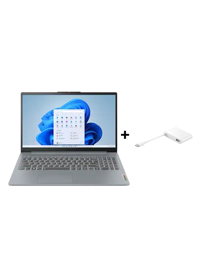 Lenovo IdeaPad Slim3 (Upgraded Version) Laptop With 15.6 Inch Full HD(1920x1080) Display, Core i7-13620H Processor/16GB DDR5/1TB SSD/Intel UHD Graphics/Windows 11+HDMI to USB Adapters English/Arabic Arctic Grey  - Image 1