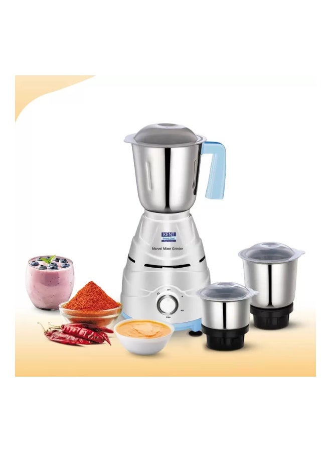 KENT INDIAN Marvel Mixer Grinder – 550W | 3 Stainless Steel Jars | 3-Speed Control with Pulse | Overheat & Overcurrent Protection | Compact & Durable 1.5 L 550 W 116102 Sky Blue  - Image 4