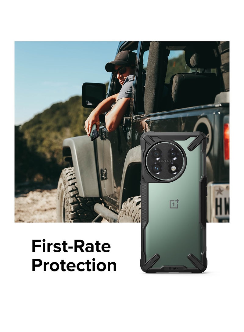 Ringke Fusion-X [Anti-Scratch Dual Coating] Compatible with OnePlus 11 5G Case, Augmented Bumper Clear Hard Back Shockproof Advanced Protective Cover Designed for OnePlus 11 Case Black - Image 3