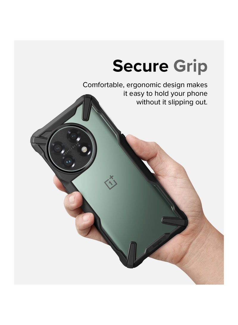 Ringke Fusion-X [Anti-Scratch Dual Coating] Compatible with OnePlus 11 5G Case, Augmented Bumper Clear Hard Back Shockproof Advanced Protective Cover Designed for OnePlus 11 Case Black - Image 4