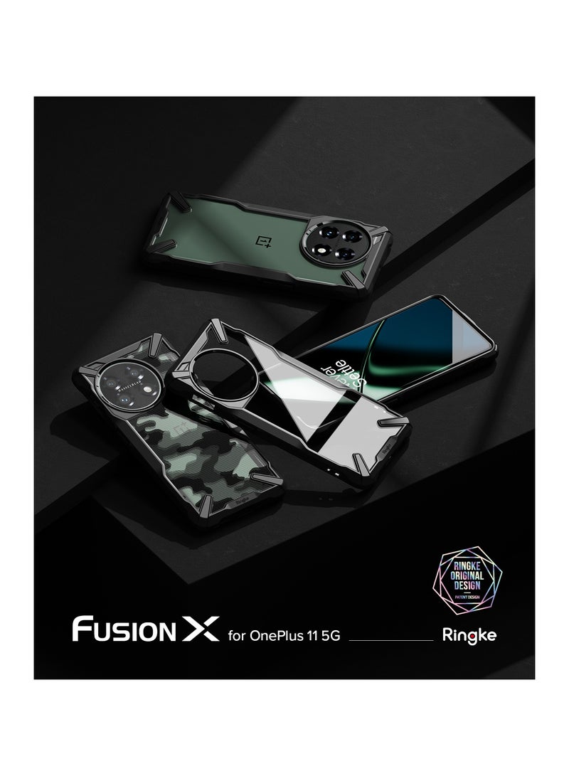 Ringke Fusion-X [Anti-Scratch Dual Coating] Compatible with OnePlus 11 5G Case, Augmented Bumper Clear Hard Back Shockproof Advanced Protective Cover Designed for OnePlus 11 Case Black - Image 2
