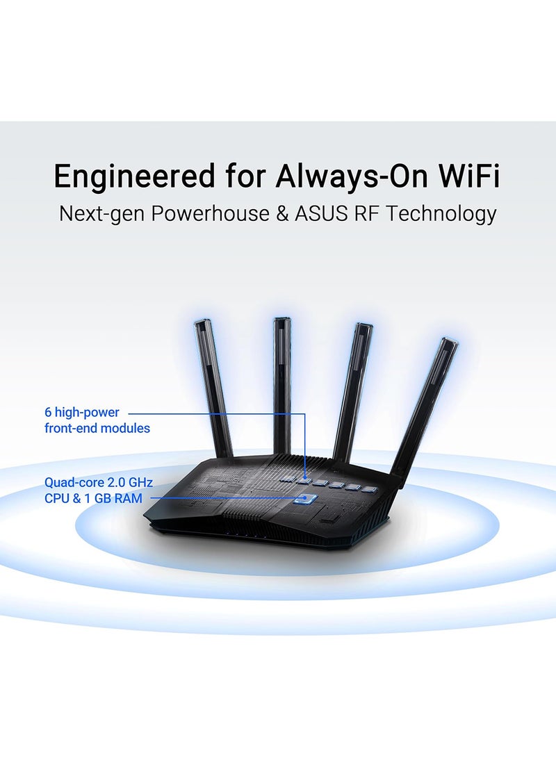 ASUS RT-BE82U Dual-Band WiFi 7 (802.11be) Smart AiMesh Extendable Router, 6500 Mbps, Five 2.5GbE Ports, Parental Controls & VPNs, Advanced Network Security Black - Image 4