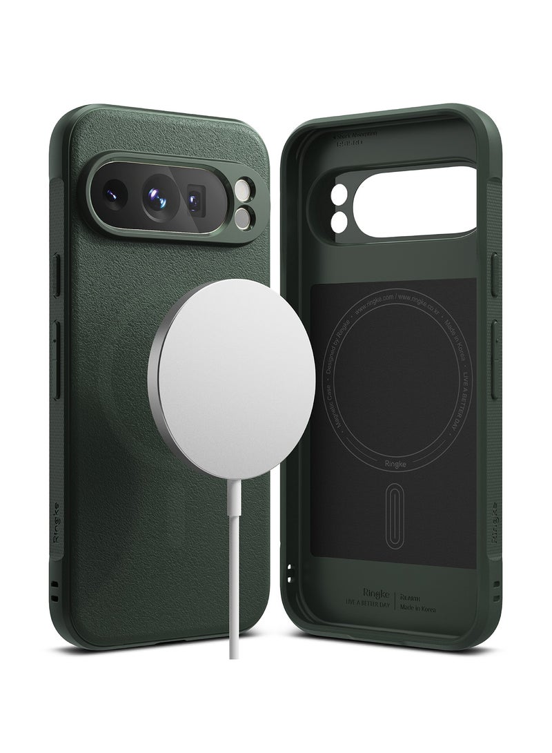 Ringke Onyx Magnetic [Compatible with MagSafe] Designed for Google Pixel 9 Pro Case, Anti-Fingerprint Technology Prevents Oily Smudges Non-Slip Enhanced Grip Precise Cutouts for Camera MAGNETIC DARK GREEN - Image 1