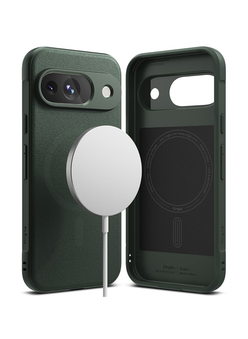 Ringke Onyx Magnetic [Compatible with MagSafe] Designed for Google Pixel 9 Case, Anti-Fingerprint Technology Prevents Oily Smudges Non-Slip Enhanced Grip Precise Cutouts for Camera MAGNETIC DARK GREEN - Image 1