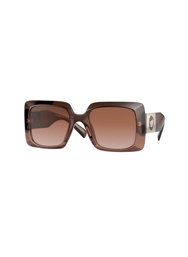 VERSACE Women's Woman RECTANGLE  SUNGLASSES- VE 4405 - lense size:54mm - TRANSPARENT BROWN GRADIENT