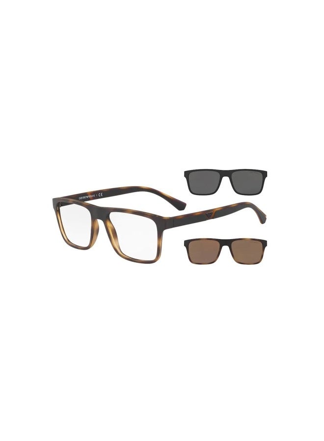 امبوريو ارماني Men's Man RECTANGLE  SUNGLASSES- EA 4115 - lense size:54mm - MATTE HAVANA - Image 1