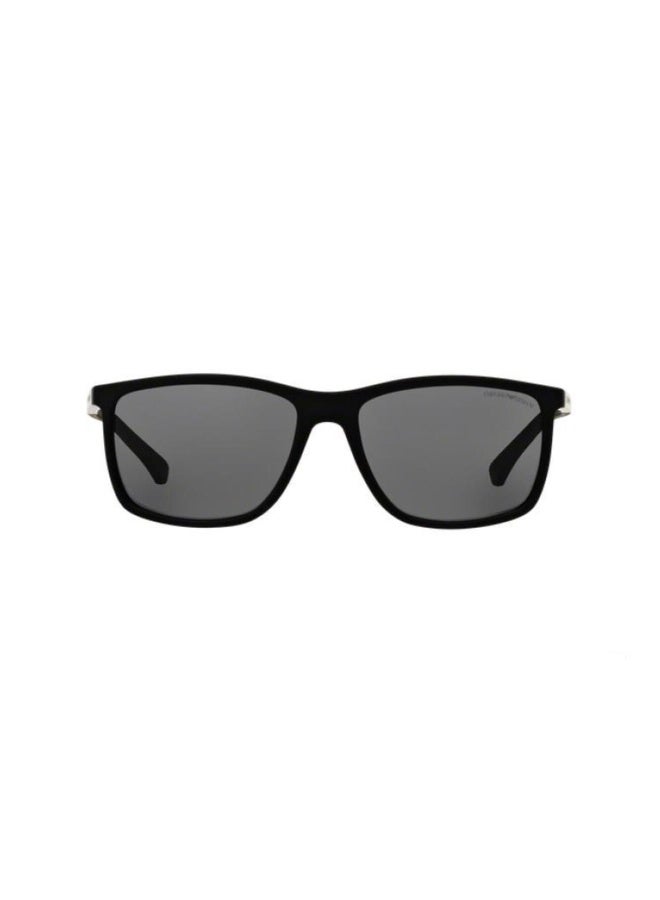 EMPORIO ARMANI Men's Man RECTANGLE  SUNGLASSES- EA 4058 - lense size:58mm - RUBBER BLACK - Image 2