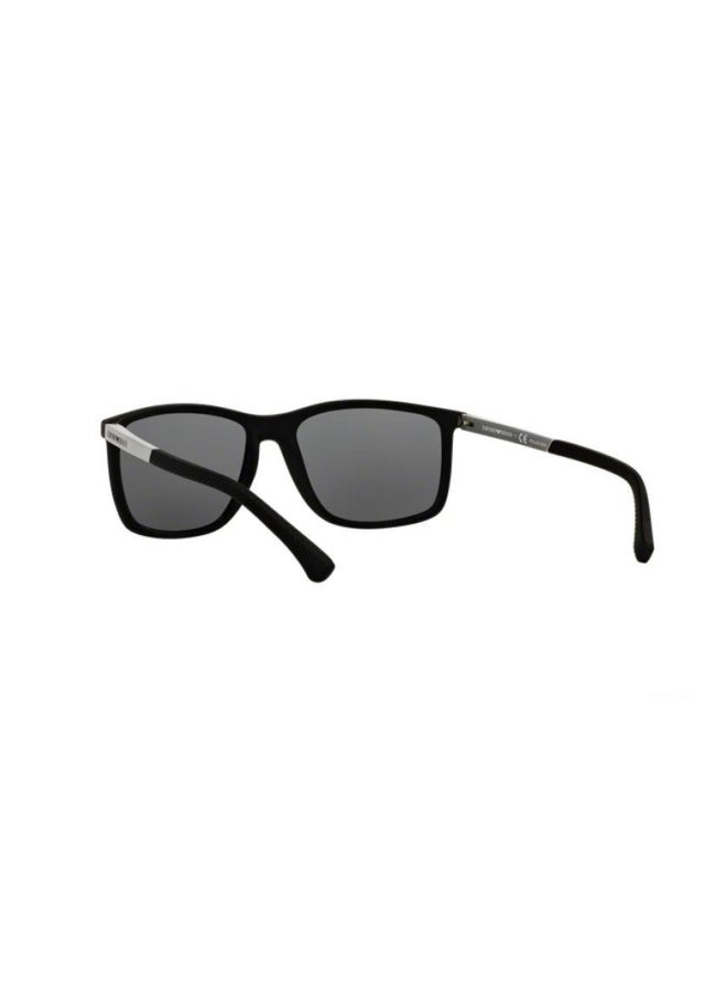 EMPORIO ARMANI Men's Man RECTANGLE  SUNGLASSES- EA 4058 - lense size:58mm - RUBBER BLACK - Image 5