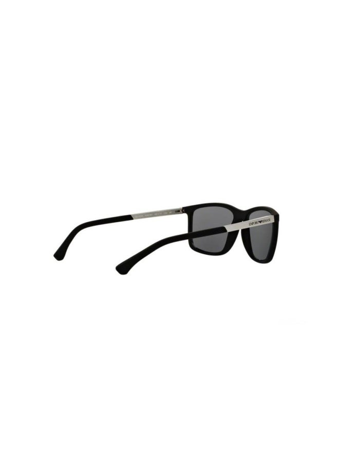 EMPORIO ARMANI Men's Man RECTANGLE  SUNGLASSES- EA 4058 - lense size:58mm - RUBBER BLACK - Image 4