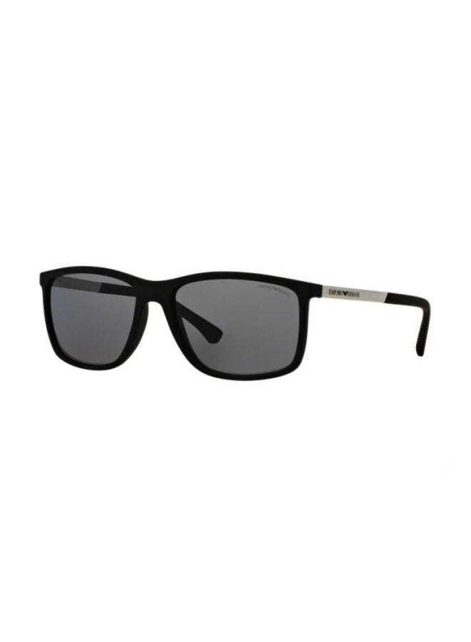EMPORIO ARMANI Men's Man RECTANGLE  SUNGLASSES- EA 4058 - lense size:58mm - RUBBER BLACK - Image 1