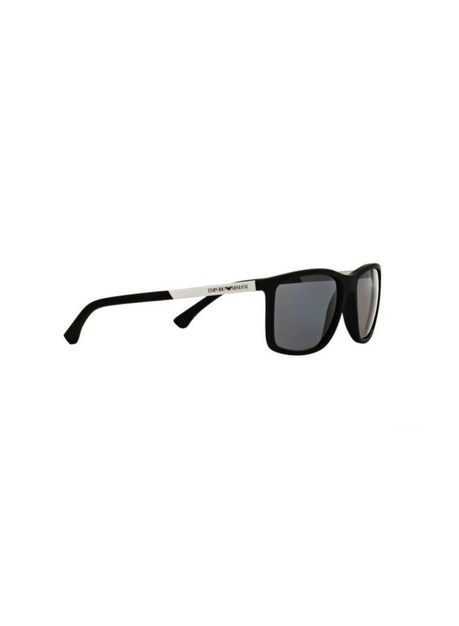 EMPORIO ARMANI Men's Man RECTANGLE  SUNGLASSES- EA 4058 - lense size:58mm - RUBBER BLACK - Image 3
