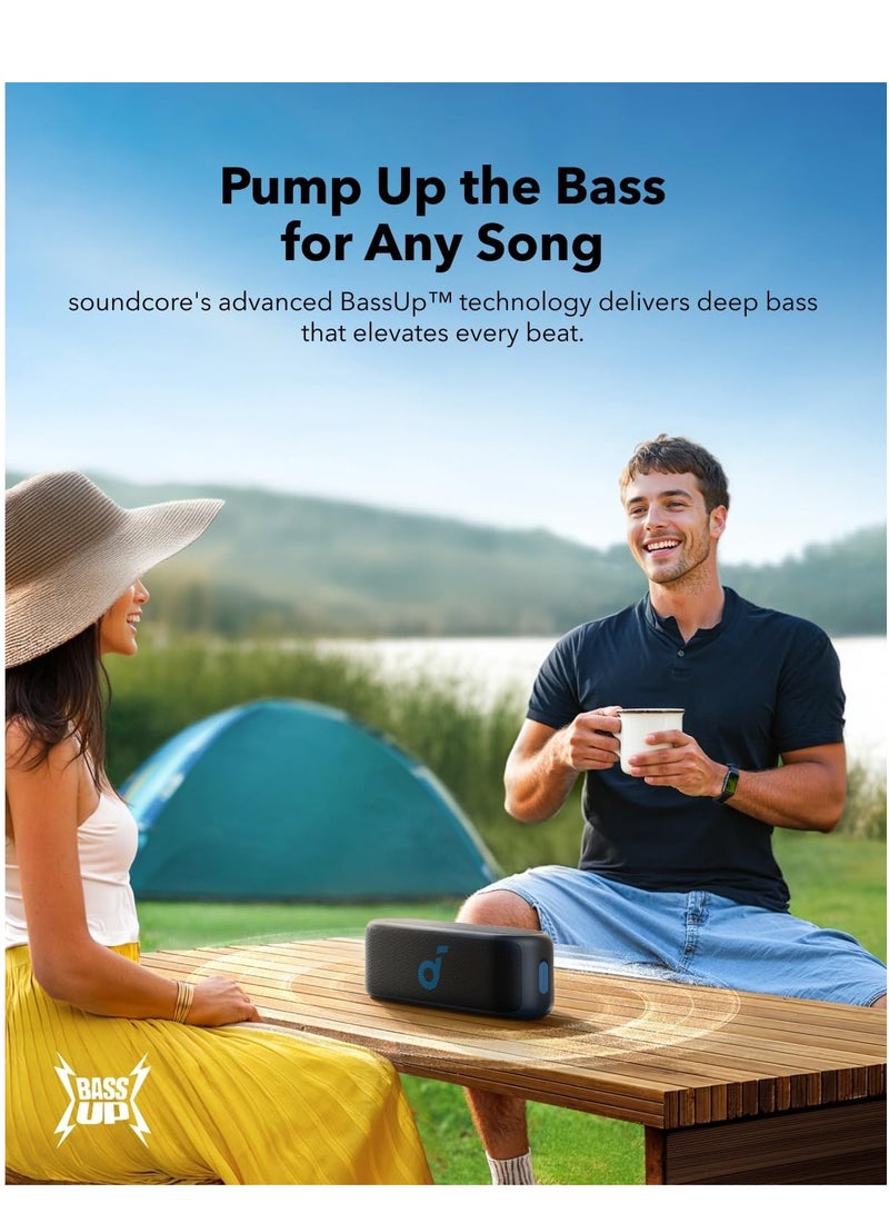 Soundcore Anker Select 2S Bluetooth Speaker with 20W Stereo Sound, BassUp, Custom EQ, Wireless Stereo Pairing, IPX7 Waterproof and 16H Playtime, Portable Speaker for Home, Hiking and Outdoors Black  - Image 3